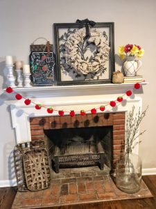 Apple Themed Fall Mantel