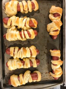 Halloween Hotdog Mummy Treats