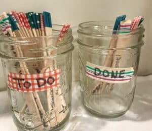 Kids Pick One Popsicle Stick Chore for 15 minutes of screen time