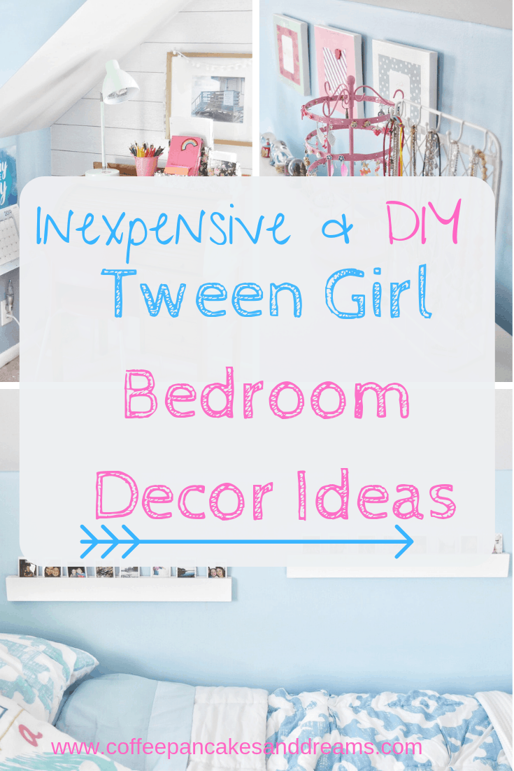 DIY Tween Girl Bedroom Decor Ideas #inexpensive #makeover #small