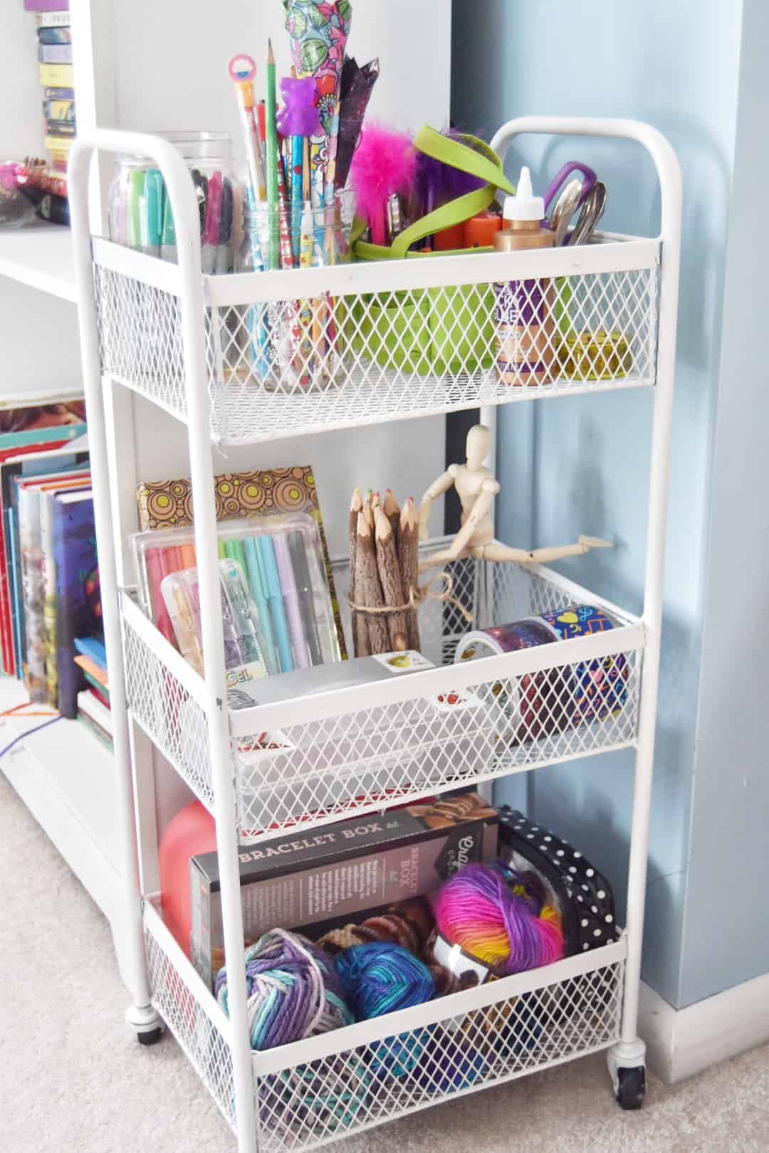 Organize school supplies with an art caddy