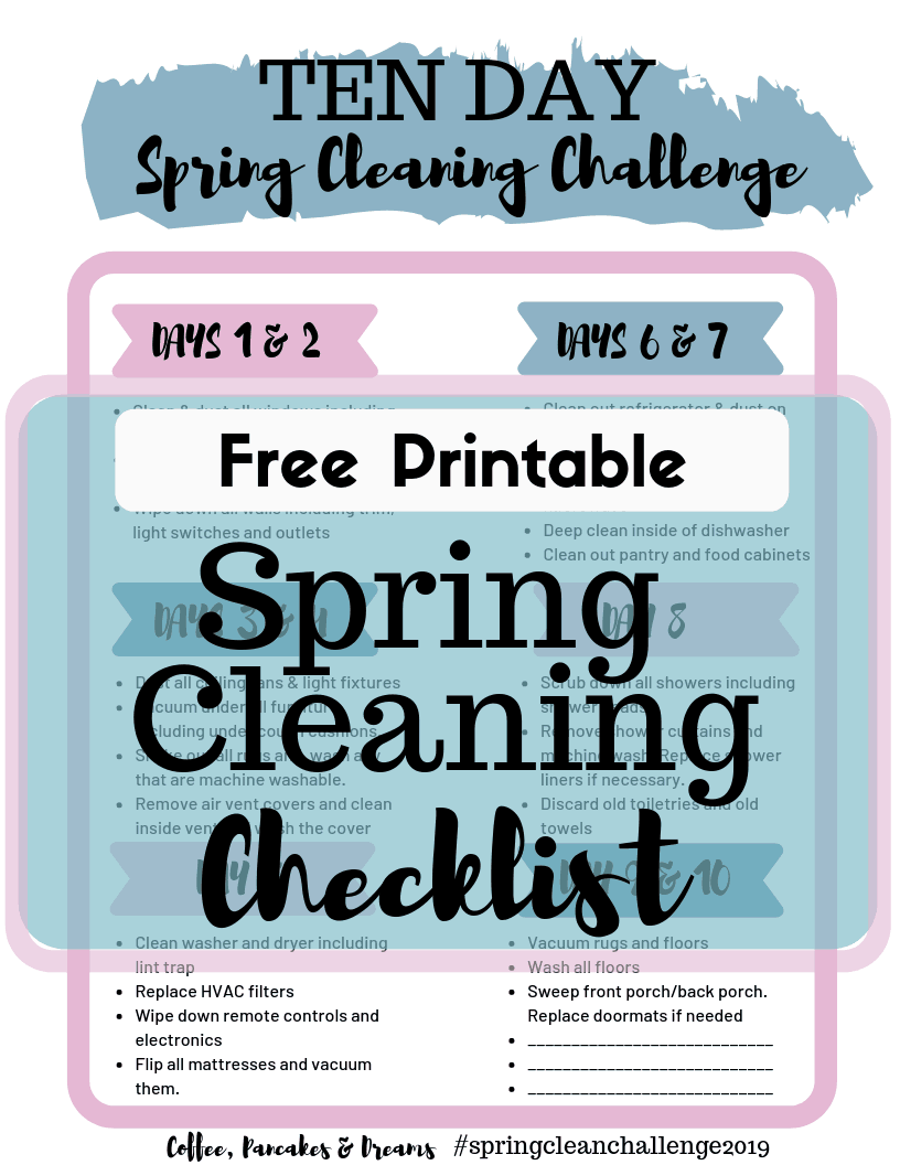 Free Printable Spring Cleaning Checklist #easy #detailed #2019