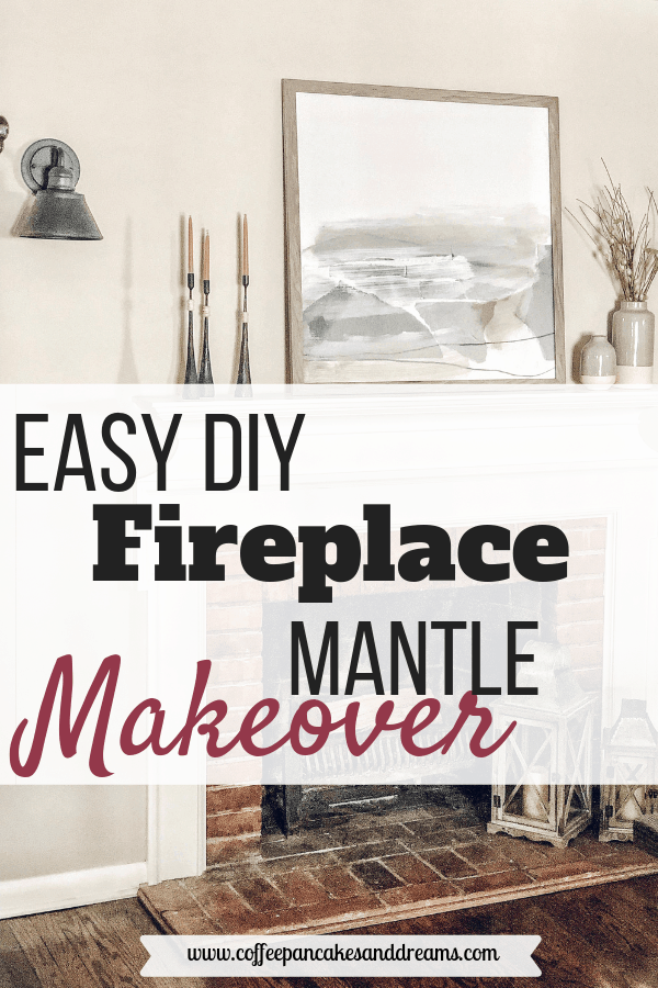 Inexpensive Fireplace Mantle Makeover #farmhouse #rustic #modern #decorideas #brick #white