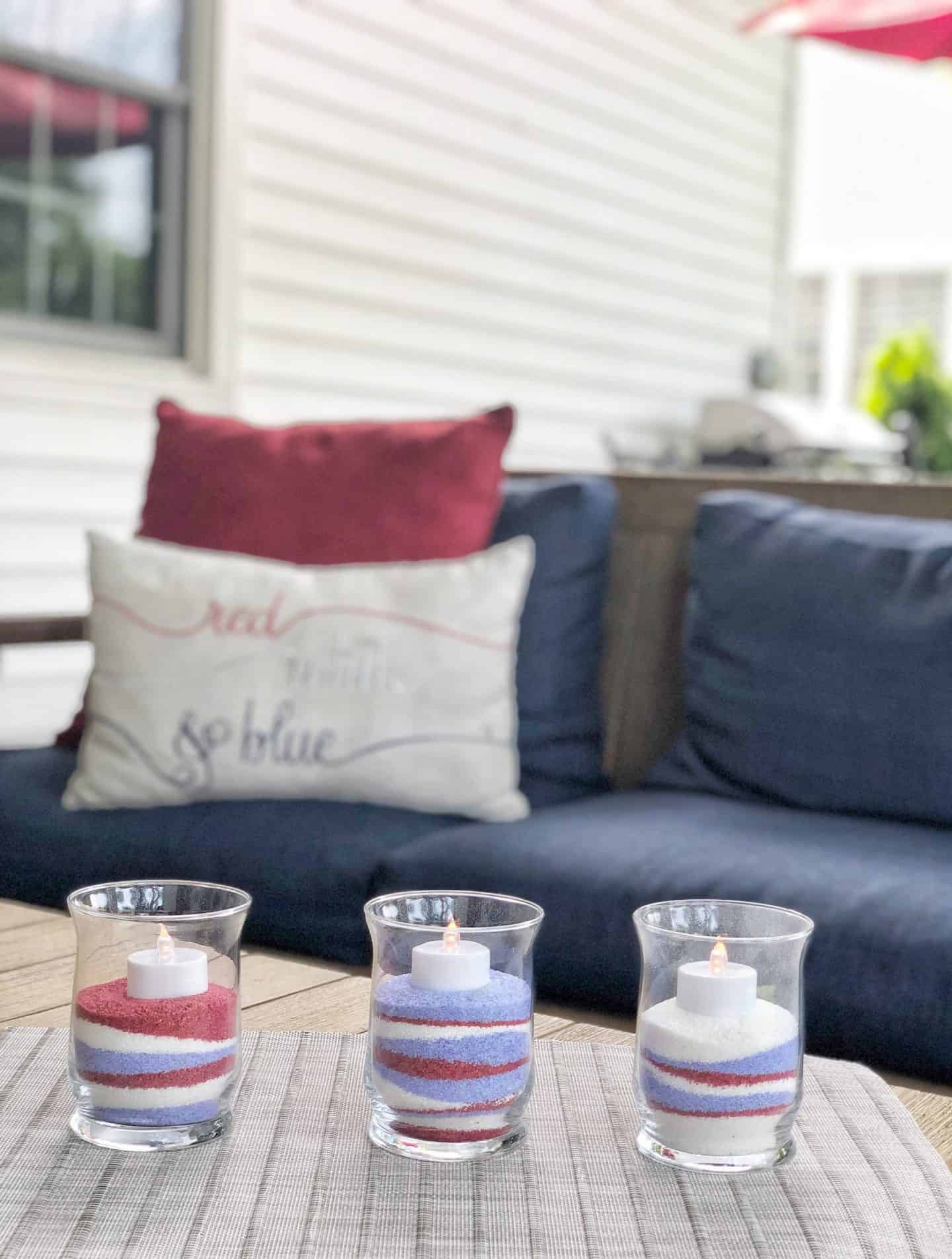Patriotic 4th of July DIY decor #dollarstore #centerpiece #easy #inexpensive #homemade #july4th