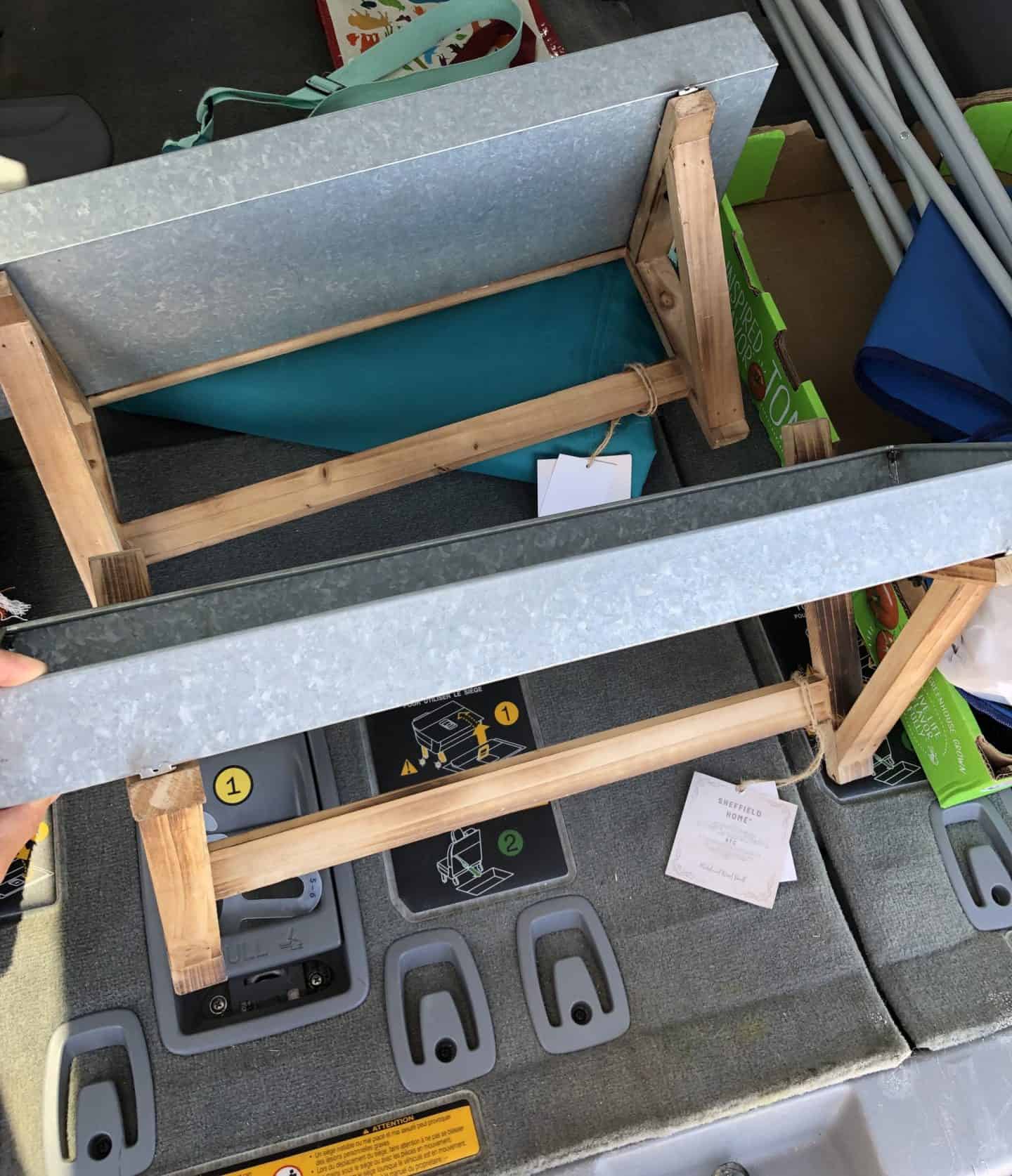 Galvanized and wood shelves