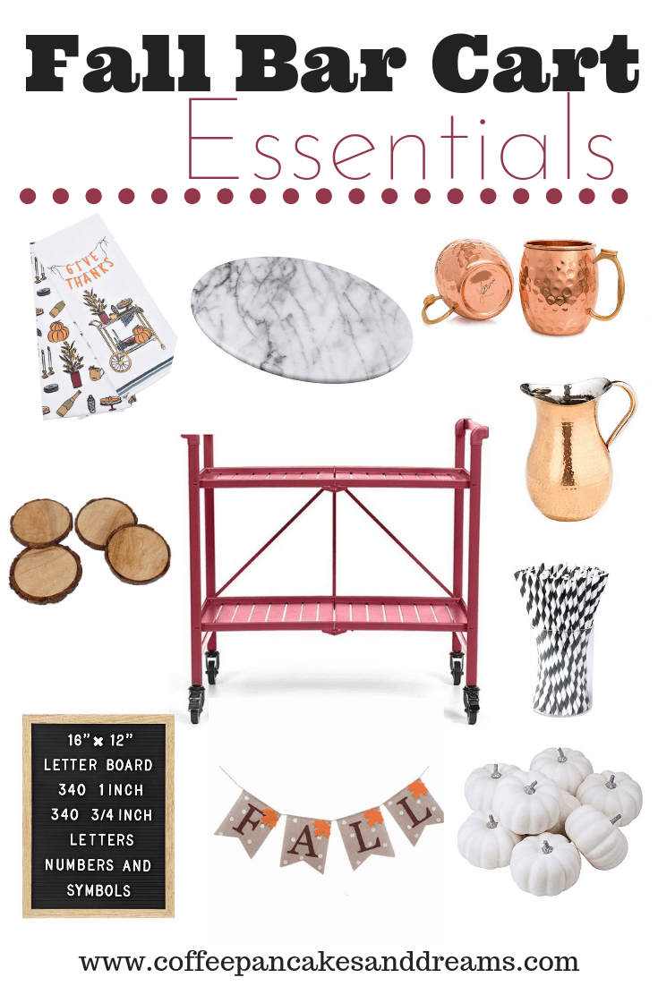 Fall Bar Cart Essentials #falldecorating #barcartstyle #inexpensivedecor