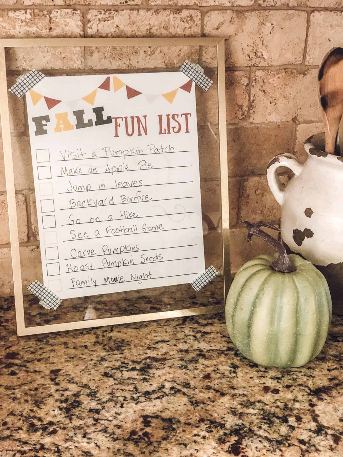Fall Printable Fun LIst