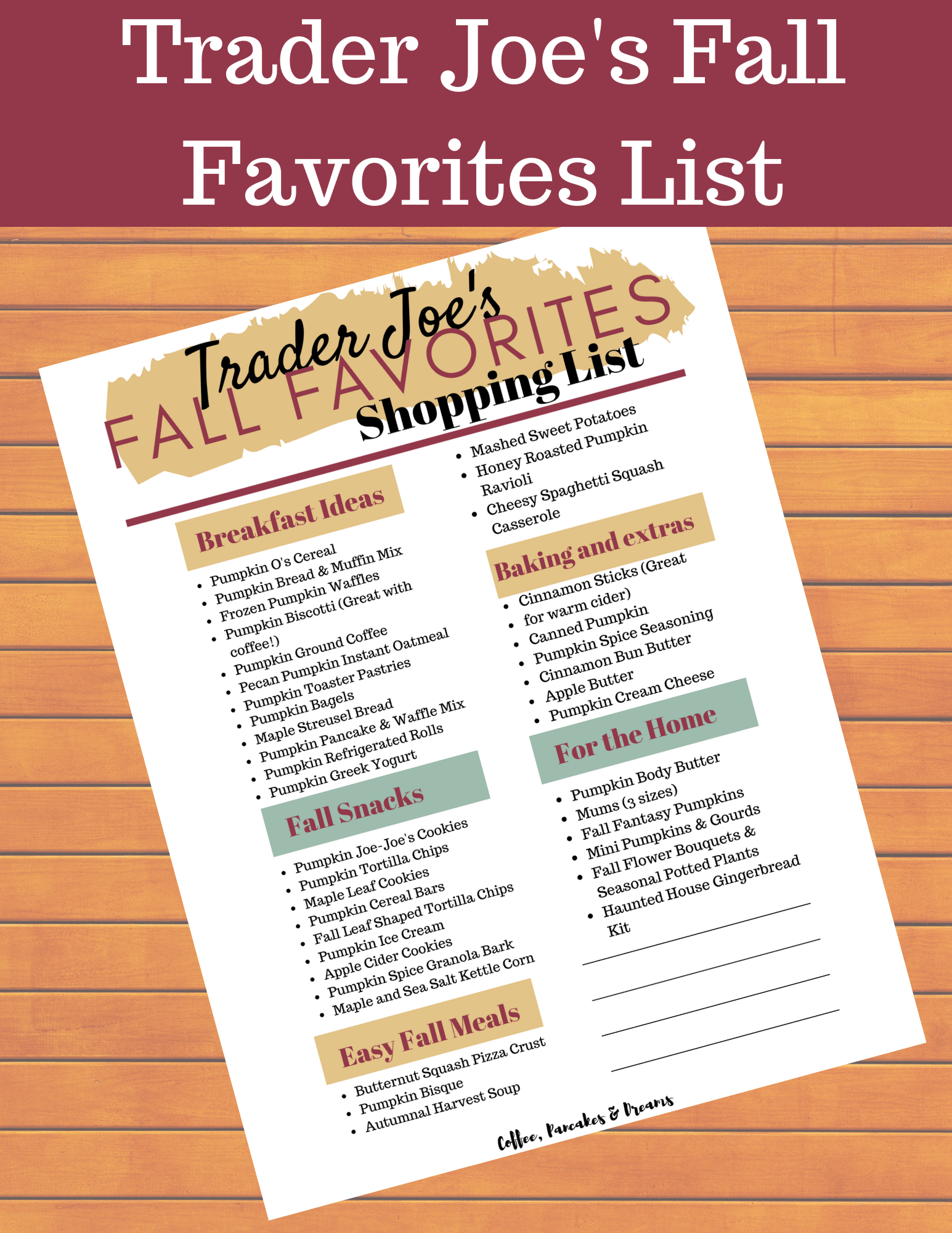 Trader Joe's Fall Favorite List #printable #grocery #products
