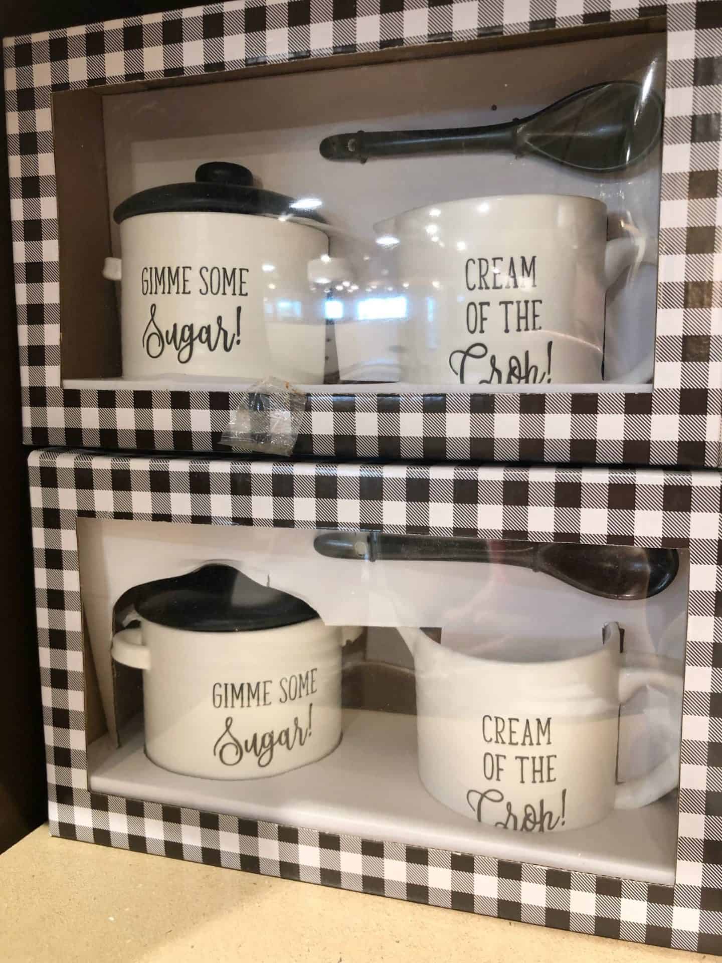 cream and sugar set at Kirklands