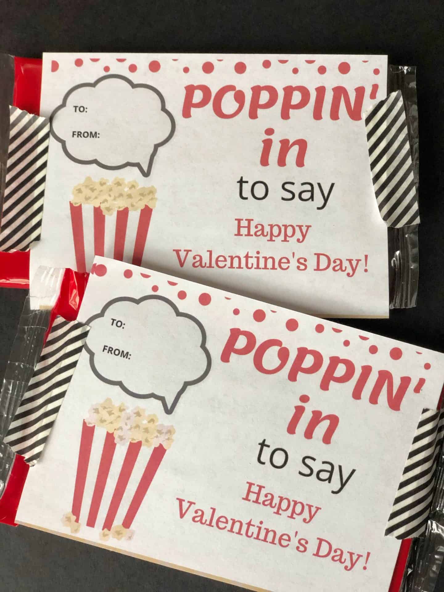 Popcorn Valentine Printable Cards