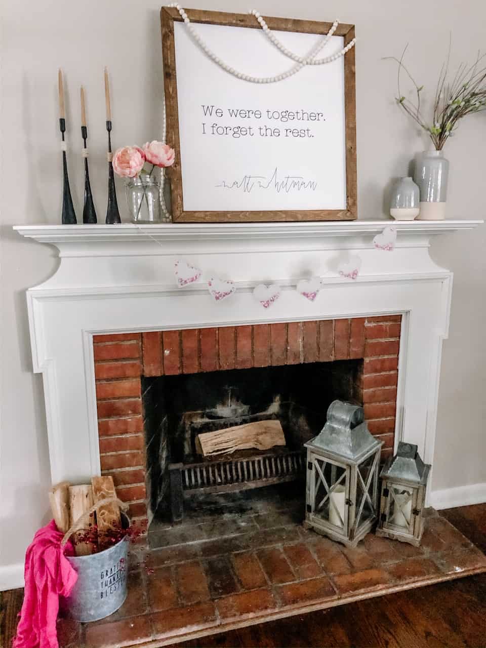 Valentine's Day Mantle Decor