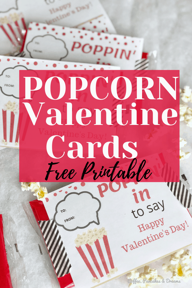 Popcorn Valentine's Day Cards Printable