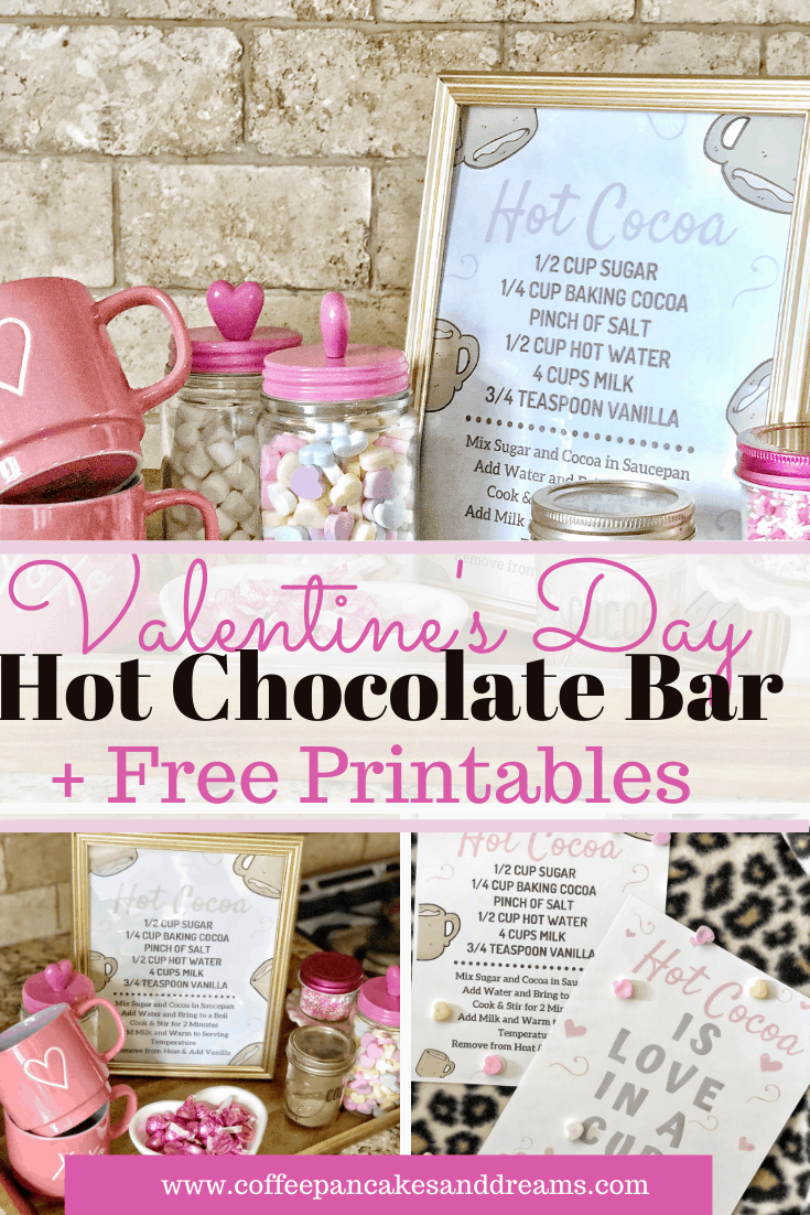 Valentine's Day themed Hot Chocolate Bar #hotcocoa #kids #desserts #cute