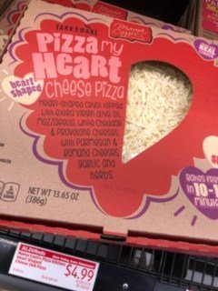 heart shaped pizza from Aldi