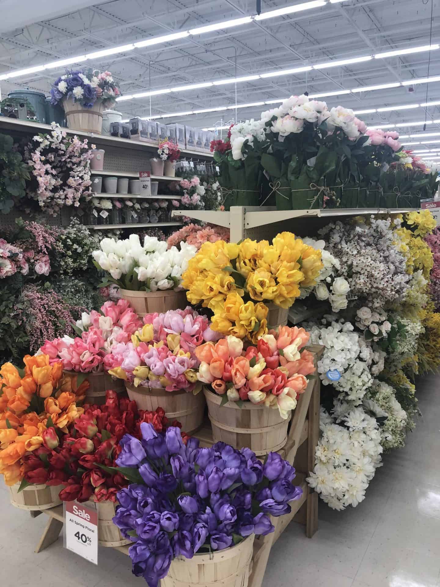 Spring Faux Flowers at Michaels