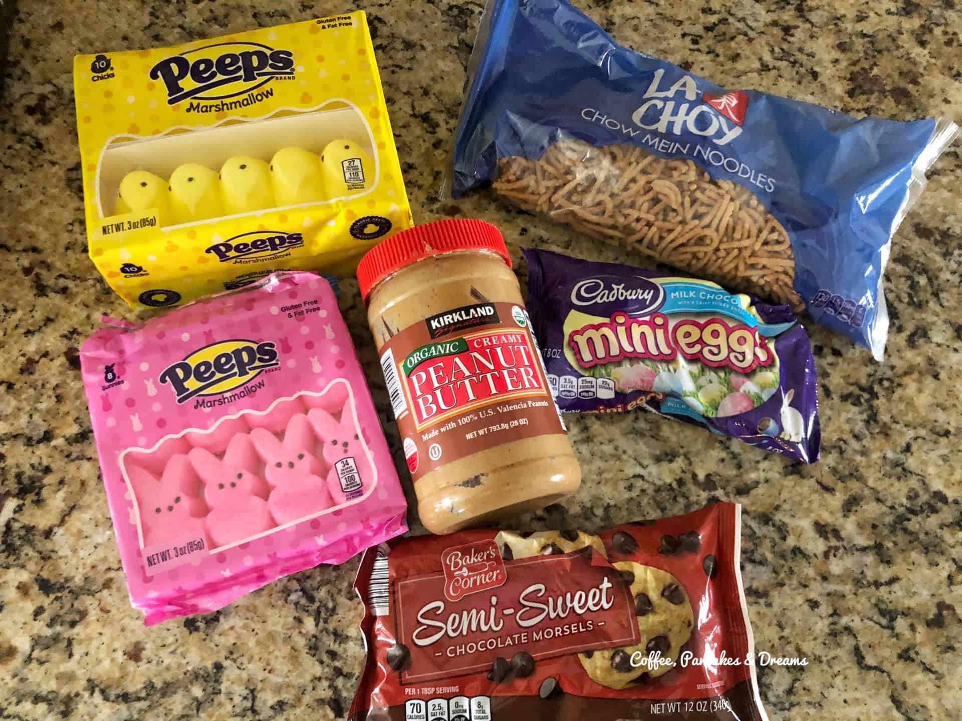 ingredients to make birds nests with chow mien noodles