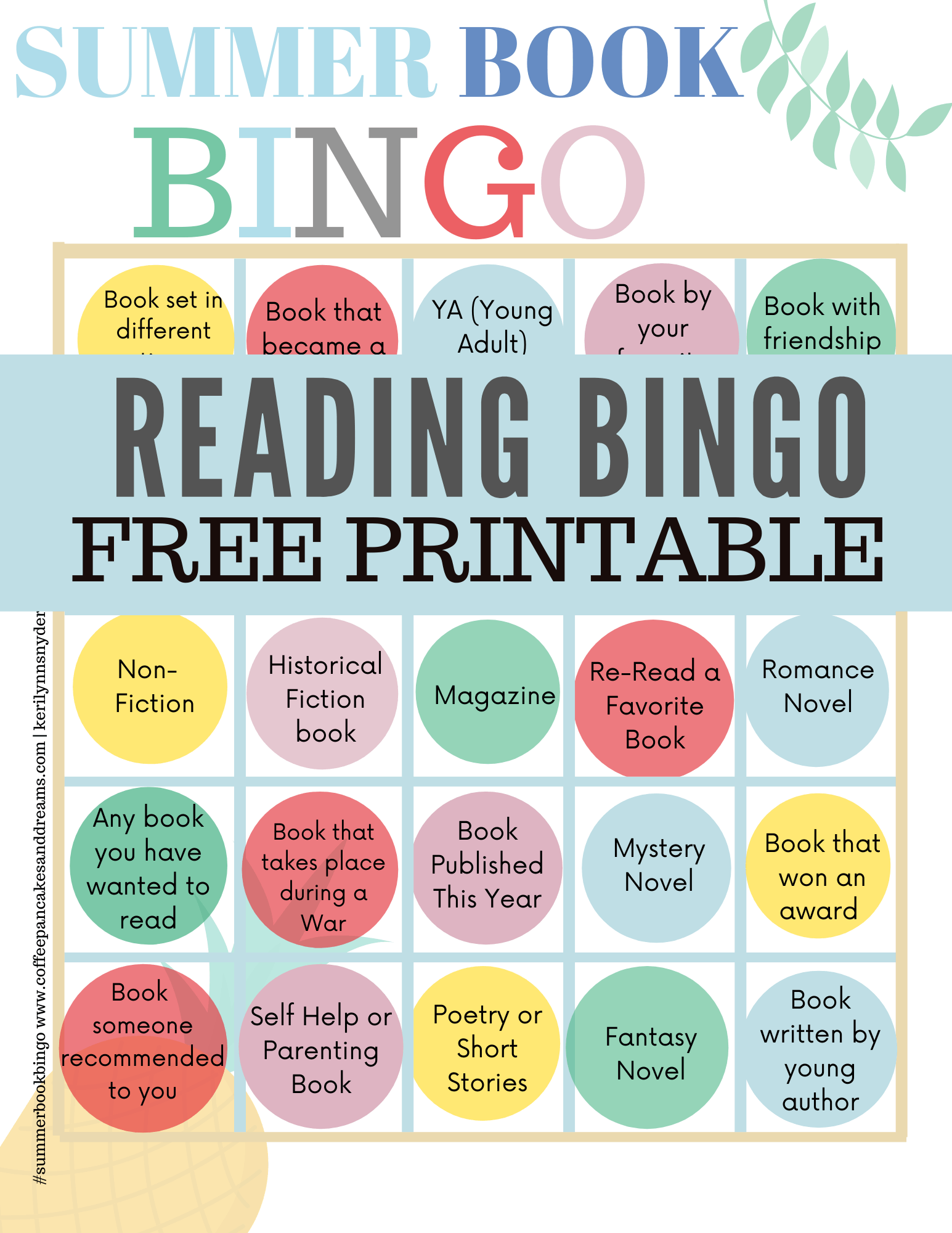 Summer Reading Bingo For Adults #printable #bookrecommendations #summerreading