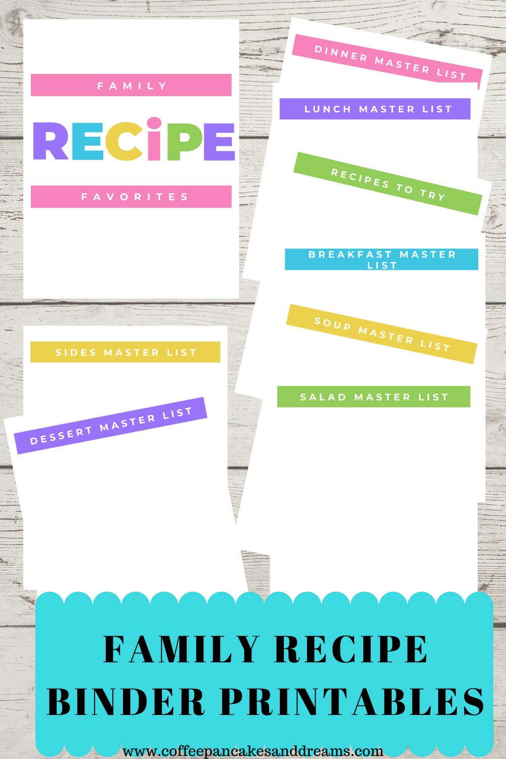 DIY Recipe Binder Printables #kitchenorganization #familymealplanning #mealplanning #mealprep #dinnerideas