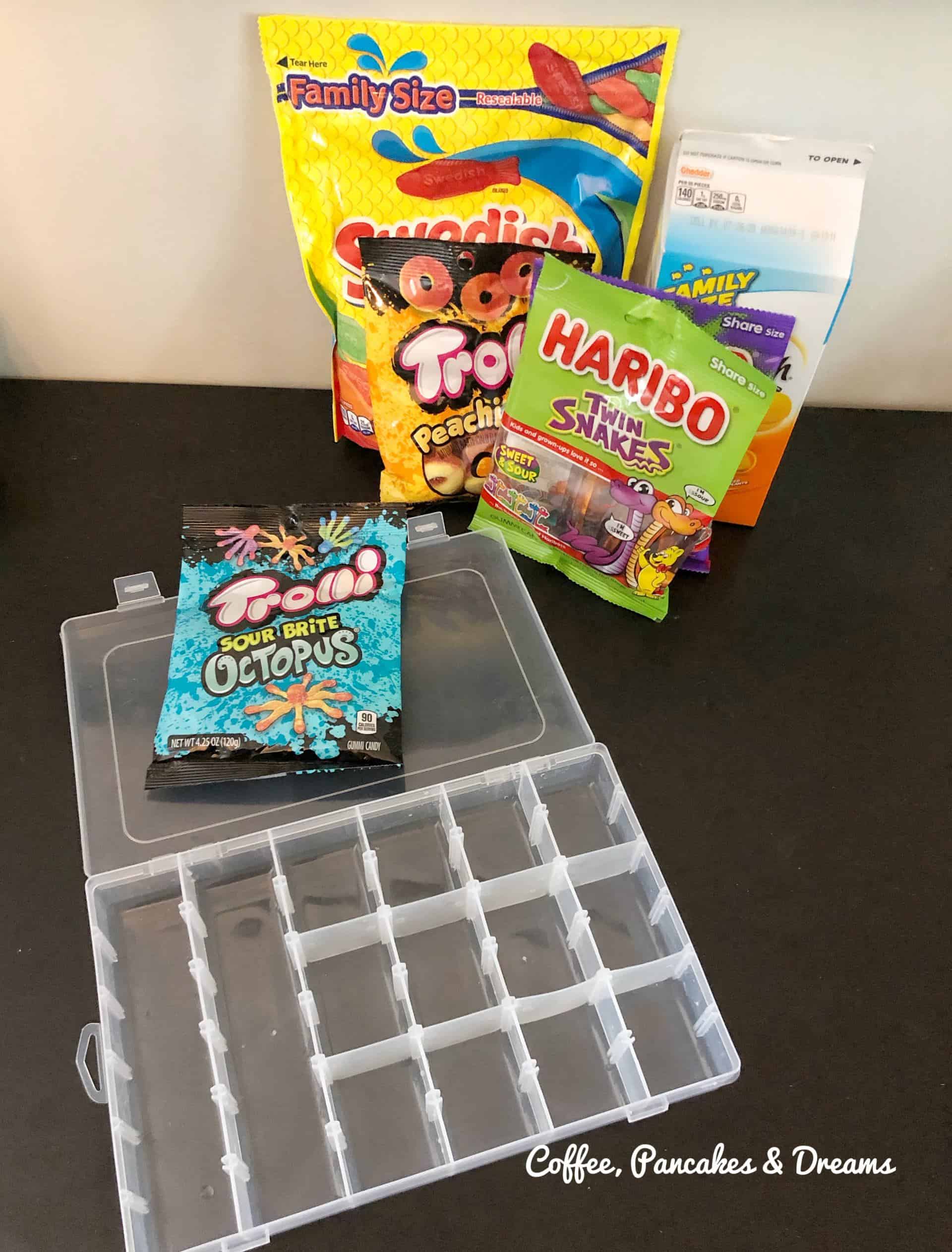 how to make a candy tackle box for Father's Day