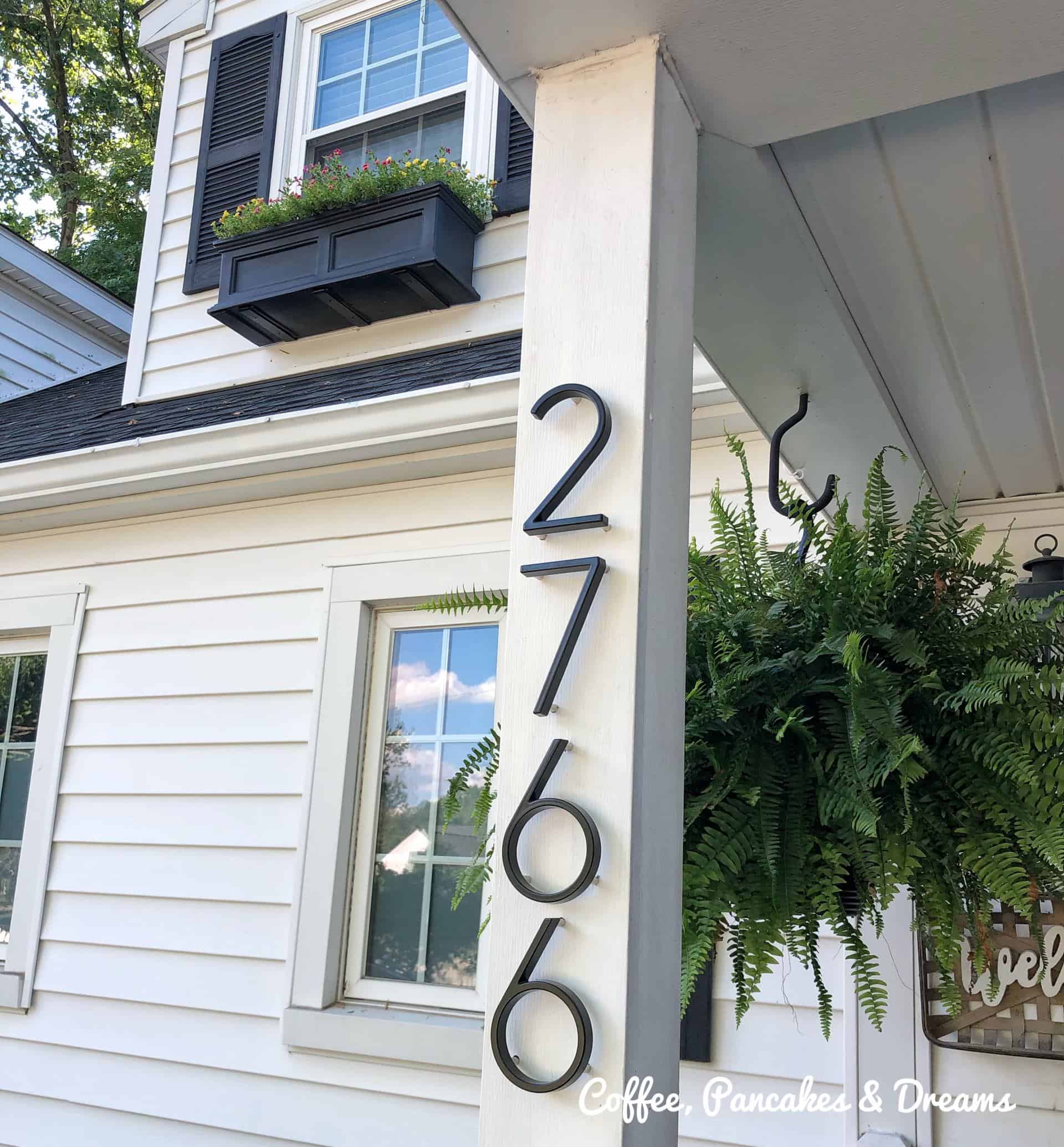Where to buy metal address numbers for the front door #curbappeal #frontporch #inexpensive
