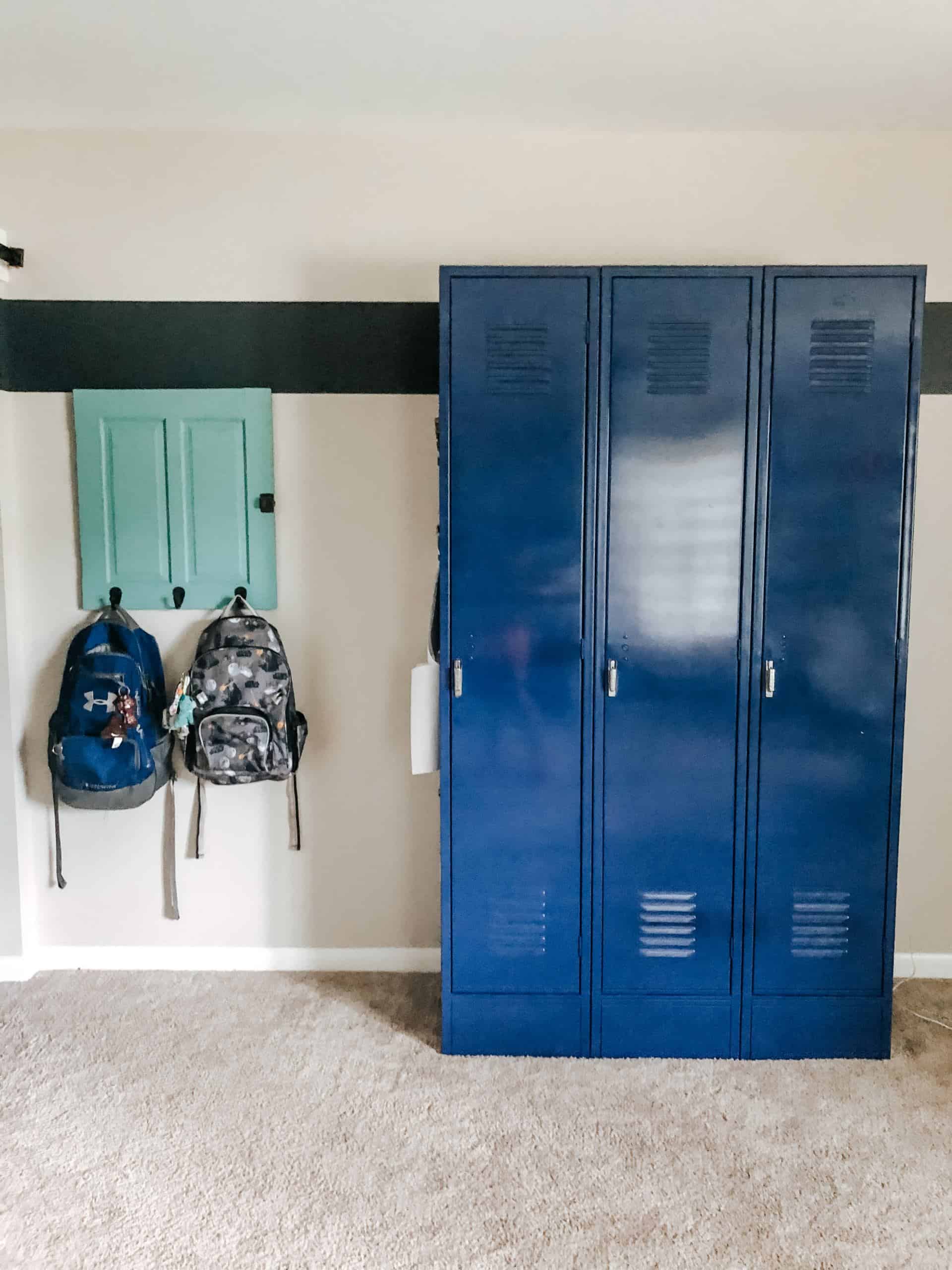 Boys shared bedroom lockers