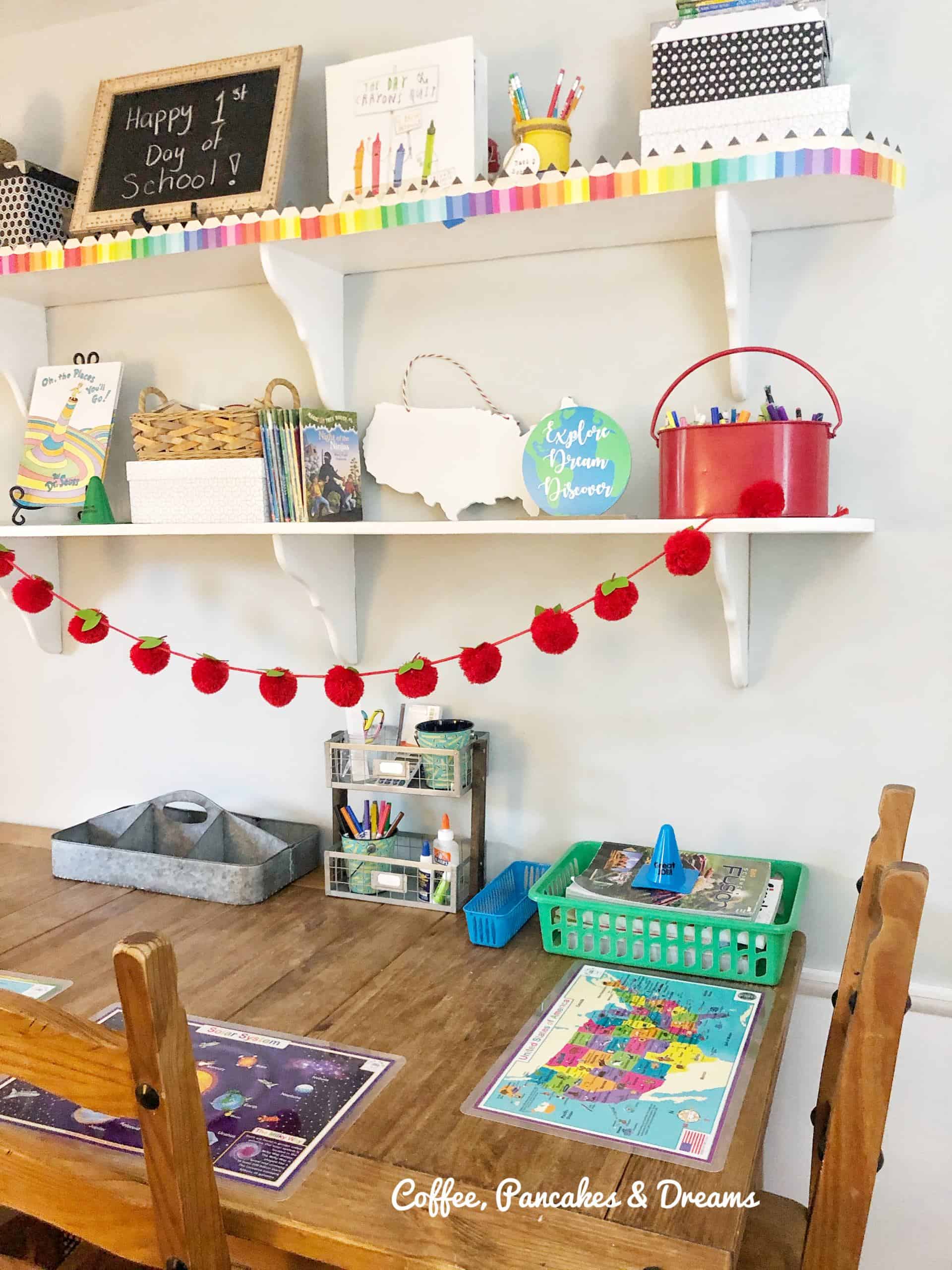 Home School Set Up for a Small Space #budget #virtuallearning #smallspaces #diy
