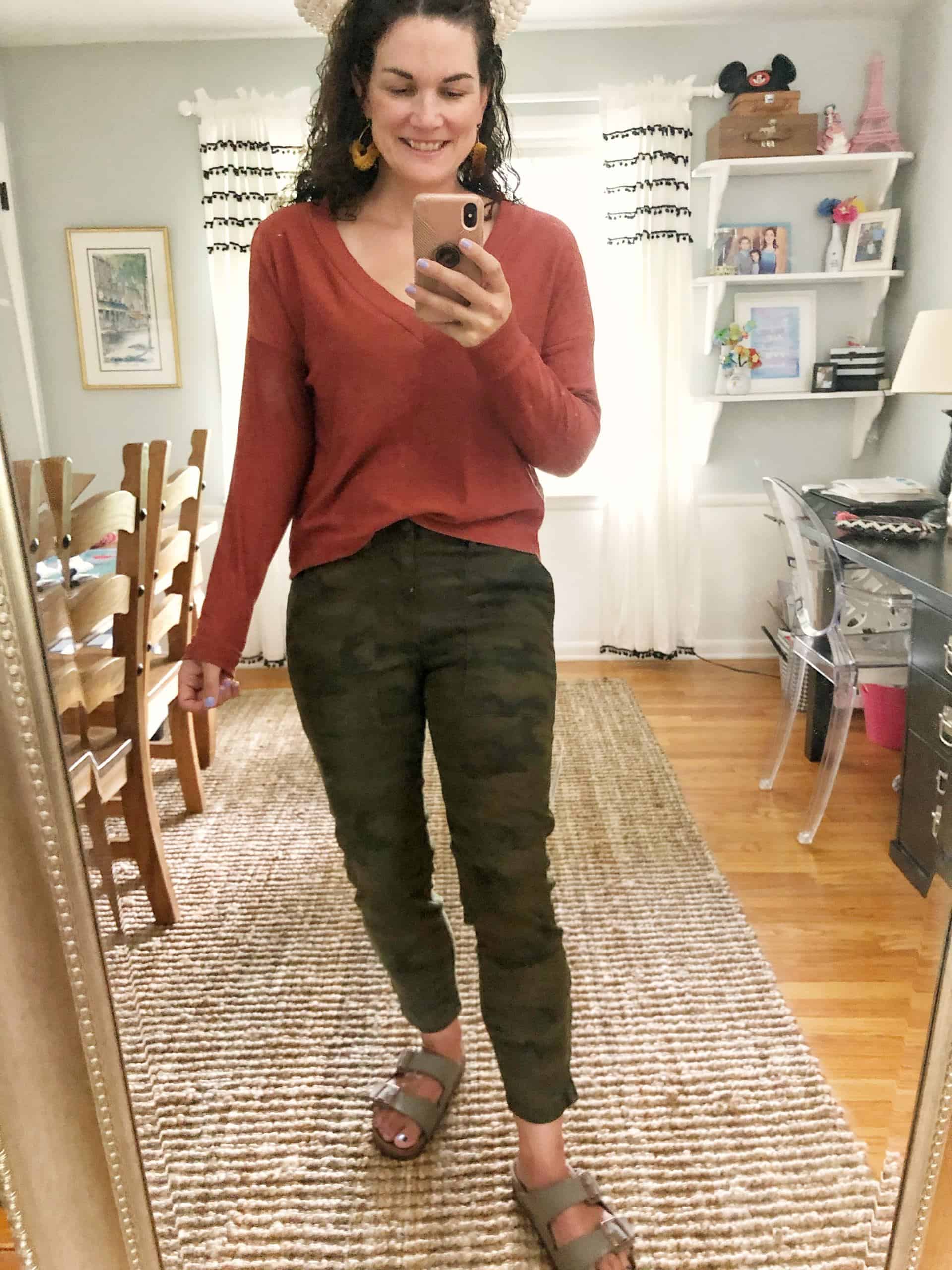 Fall Outfits from Evereve #tops #camo #pants #fallstyle