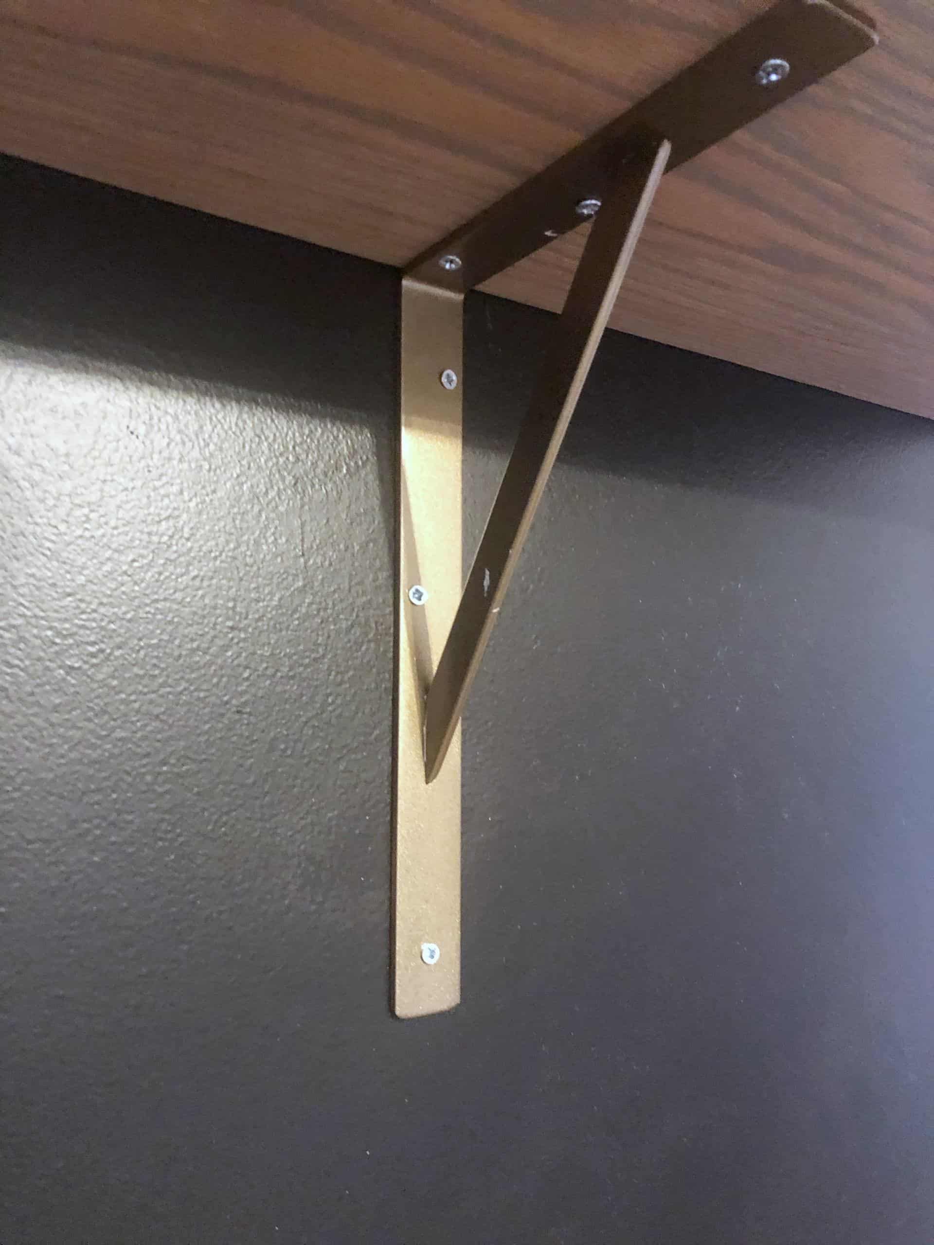 Rustoleum antique gold shelf brackets