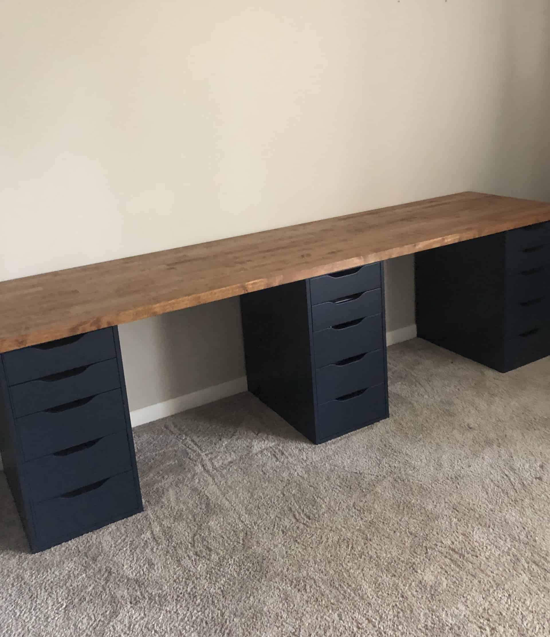 Ikea Desk Hack for Shared Desk Space