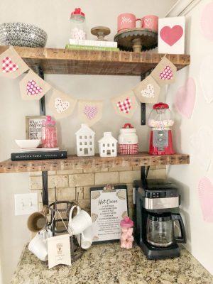 Valentine's Day Coffee Station #coffeebar #cute #valentinesdecor #hotcocoabar