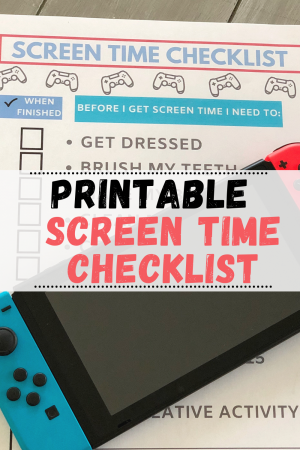 Free Printable Screen Time Checklist #motherhood #kids #screentime