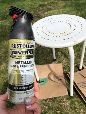 small front porch spray paint table