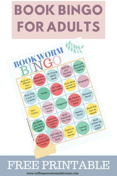 Printable Adult Book Bingo Card