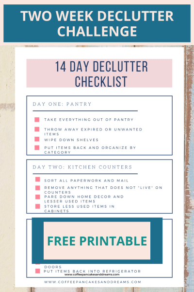 Quick Declutter Checklist Two Week Decluttering Challenge