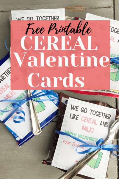 Printable Cereal Valentine Cards for Kids