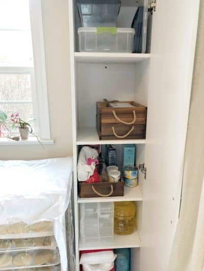 white baking cabinet