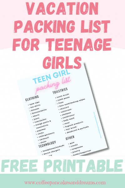 Teenage Girl Packing List for Vacation