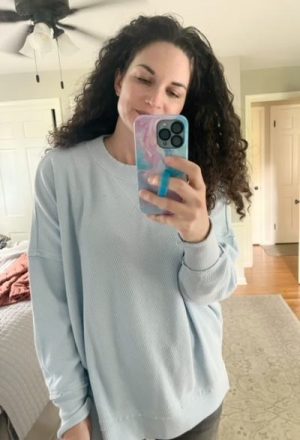 oversized light blue sweatshirt fall 2022 aerie